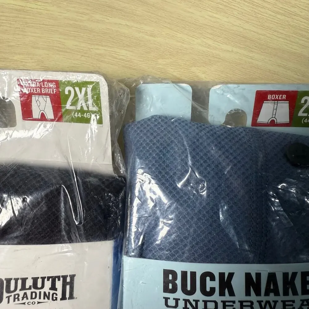 2 Pack Duluth Trading Men’s Buck Naked Underwear, 2XL